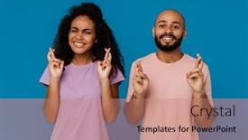  Presentation with black man - PPT theme consisting of black-young-man-and-woman background and a coral colored foreground