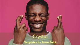  Presentation with good luck - Theme having black-young-man-smiling background and a tawny brown colored foreground