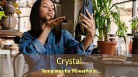  Presentation with black woman - Cool new PPT theme with black-young-woman-blowing-air backdrop and a tawny brown colored foreground