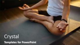  Presentation with black-woman - Theme having black-young-woman-meditation-during background and a dark gray colored foreground