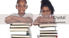  Presentation with stack books - Amazing theme having black youth - brothers supported on a stack backdrop and a mint green colored foreground