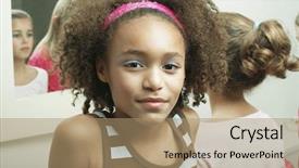  Presentation with black youth - Slides featuring black youth - closeup portrait of a young background and a coral colored foreground