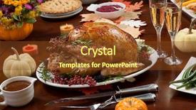  Presentation with thanksgiving dinner - Audience pleasing slide deck consisting of blackberries - roasted pepper turkey for thanksgiving backdrop and a tawny brown colored foreground