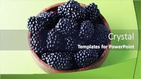  Presentation with bowl - Slides with blackberries-in-a-wooden-bowl background and a  colored foreground