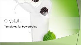  Presentation with milk splash - Colorful PPT theme enhanced with blackberries with milk splash backdrop and a white colored foreground