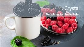  Presentation with blackberry - Amazing presentation theme having blackberry - cup of ripe blackberries backdrop and a light blue colored foreground