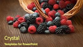  Presentation with blueberries - Colorful theme enhanced with blackberry - different berries blueberries raspberries blackberries backdrop and a tawny brown colored foreground