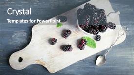  Presentation with blackberry - Amazing slide deck having blackberry - heap of sweet blackberries backdrop and a gray colored foreground