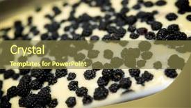  Presentation with ready - Presentation theme with blackberry - sponge cake with blackberries ready background and a tawny brown colored foreground