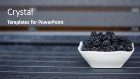  Presentation with healthy food - PPT theme with blackberry-berries-vitamins-healthy-food background and a gray colored foreground
