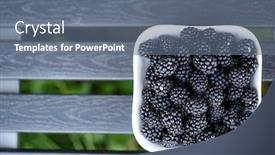  Presentation with healthy food - Colorful slide set enhanced with blackberry-berries-vitamins-healthy-food backdrop and a gray colored foreground