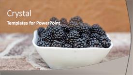 Presentation with healthy food - Audience pleasing theme consisting of blackberry-berries-vitamins-healthy-food backdrop and a coral colored foreground