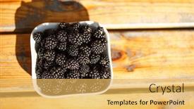  Presentation with healthy food - PPT layouts featuring blackberry-berries-vitamins-healthy-food background and a yellow colored foreground