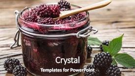  Presentation with blackberry - Colorful slide deck enhanced with blackberry confiture on old wooden backdrop and a wine colored foreground