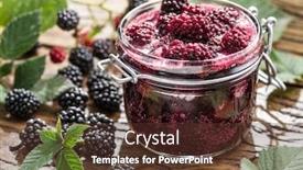  Presentation with blackberry - Audience pleasing PPT layouts consisting of blackberry confiture on old wooden table several fresh berries are near it backdrop and a tawny brown colored foreground