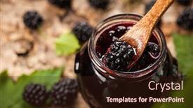  Presentation with blackberry - Amazing presentation theme having blackberry jam in a jar backdrop and a wine colored foreground