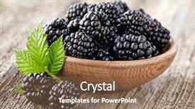  Presentation with blackberry - Cool new slides with blackberry on a wooden background backdrop and a violet colored foreground