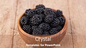  Presentation with blackberry - Amazing slide deck having blackberry-on-a-wooden-table backdrop and a red colored foreground