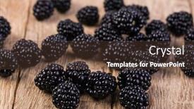  Presentation with blackberry - PPT theme having blackberry-on-a-wooden-table background and a tawny brown colored foreground