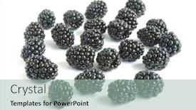  Presentation with blackberry - Cool new slide deck with wicker basket with pistachios isolated on a white background backdrop and a lemonade colored foreground