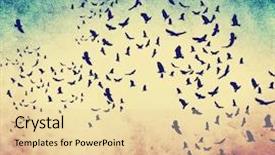  Presentation with old paper - Colorful presentation theme enhanced with blackbird - image from old paper backdrop and a lemonade colored foreground