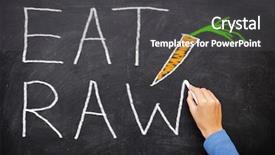  Presentation with nutrition education - Slide deck with blackboard - new trend in nutrition background and a dark gray colored foreground