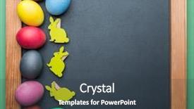  Presentation with blackboard - PPT theme featuring blackboard and colorful easter eggs background and a tawny brown colored foreground