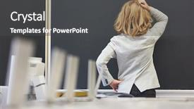  Presentation with pupil - Beautiful slides featuring blackboard and scratching his head backdrop and a dark gray colored foreground