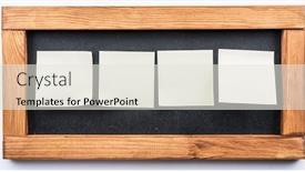  Presentation with stuck - Slide set with blackboard and sticky notes stuck to the front white background background and a sky blue colored foreground