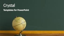  Presentation with culture - Colorful slide set enhanced with blackboard and terrestrial globe backdrop and a tawny brown colored foreground