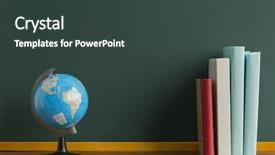  Presentation with culture - Beautiful presentation theme featuring blackboard and terrestrial globe backdrop and a tawny brown colored foreground