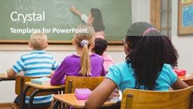  Presentation with elementary school - Slide deck enhanced with blackboard at the elementary school background and a gray colored foreground