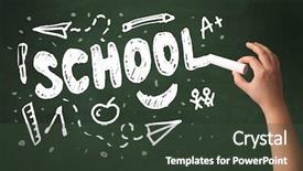  Presentation with school clean - Amazing theme having blackboard chalk - teacher writing school drawing children backdrop and a tawny brown colored foreground