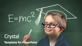  Presentation with future education - Amazing slides having blackboard concept for genius backdrop and a ocean colored foreground