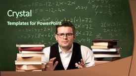  Presentation with math teacher - Presentation with blackboard full of math background and a tawny brown colored foreground