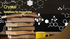  Presentation with digital books - PPT layouts enhanced with blackboard graphics of science background and a wine colored foreground