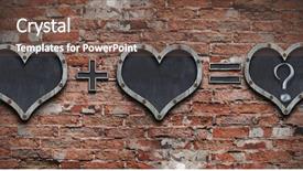  Presentation with shape heart - Presentation theme enhanced with blackboard heart shaped on brick background and a violet colored foreground