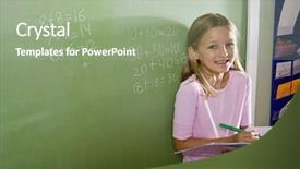  Presentation with math - Presentation theme having blackboard in classroom doing math background and a mint green colored foreground