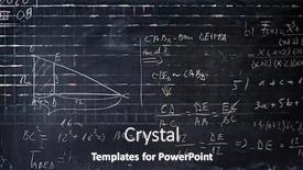  Presentation with scientific - Beautiful PPT theme featuring blackboard-inscribed-with-scientific-formulas backdrop and a dark gray colored foreground