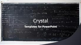  Presentation with scientific - PPT theme having blackboard-inscribed-with-scientific-formulas background and a dark gray colored foreground