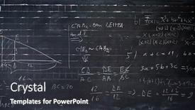  Presentation with scientific - Beautiful theme featuring blackboard-inscribed-with-scientific-formulas backdrop and a dark gray colored foreground