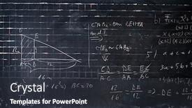  Presentation with scientific - Beautiful slide deck featuring blackboard-inscribed-with-scientific-formulas backdrop and a dark gray colored foreground
