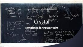  Presentation with scientific - Audience pleasing presentation theme consisting of blackboard-inscribed-with-scientific-formulas backdrop and a wine colored foreground