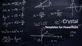  Presentation with mathematics - Slide set featuring blackboard-inscribed-with-scientific-formulas background and a wine colored foreground