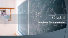  Presentation with mathematics - Slide deck consisting of blackboard-inscribed-with-scientific-formulas background and a gray colored foreground