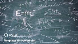  Presentation with scientific - Slide set enhanced with blackboard-inscribed-with-scientific-formulas background and a ocean colored foreground