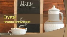  Presentation with coffee beans on a white - Slides consisting of blackboard on wooden tabletop menu background and a tawny brown colored foreground