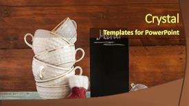  Presentation with coffee beans on a white - Beautiful slides featuring blackboard on wooden tabletop menu backdrop and a tawny brown colored foreground