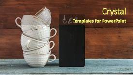  Presentation with cup of lemon tea - Cool new presentation with blackboard on wooden tabletop menu backdrop and a tawny brown colored foreground