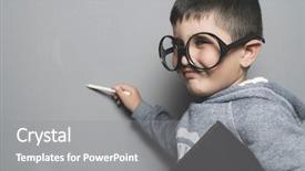  Presentation with student writing - Presentation design with blackboard school with a book background and a gray colored foreground